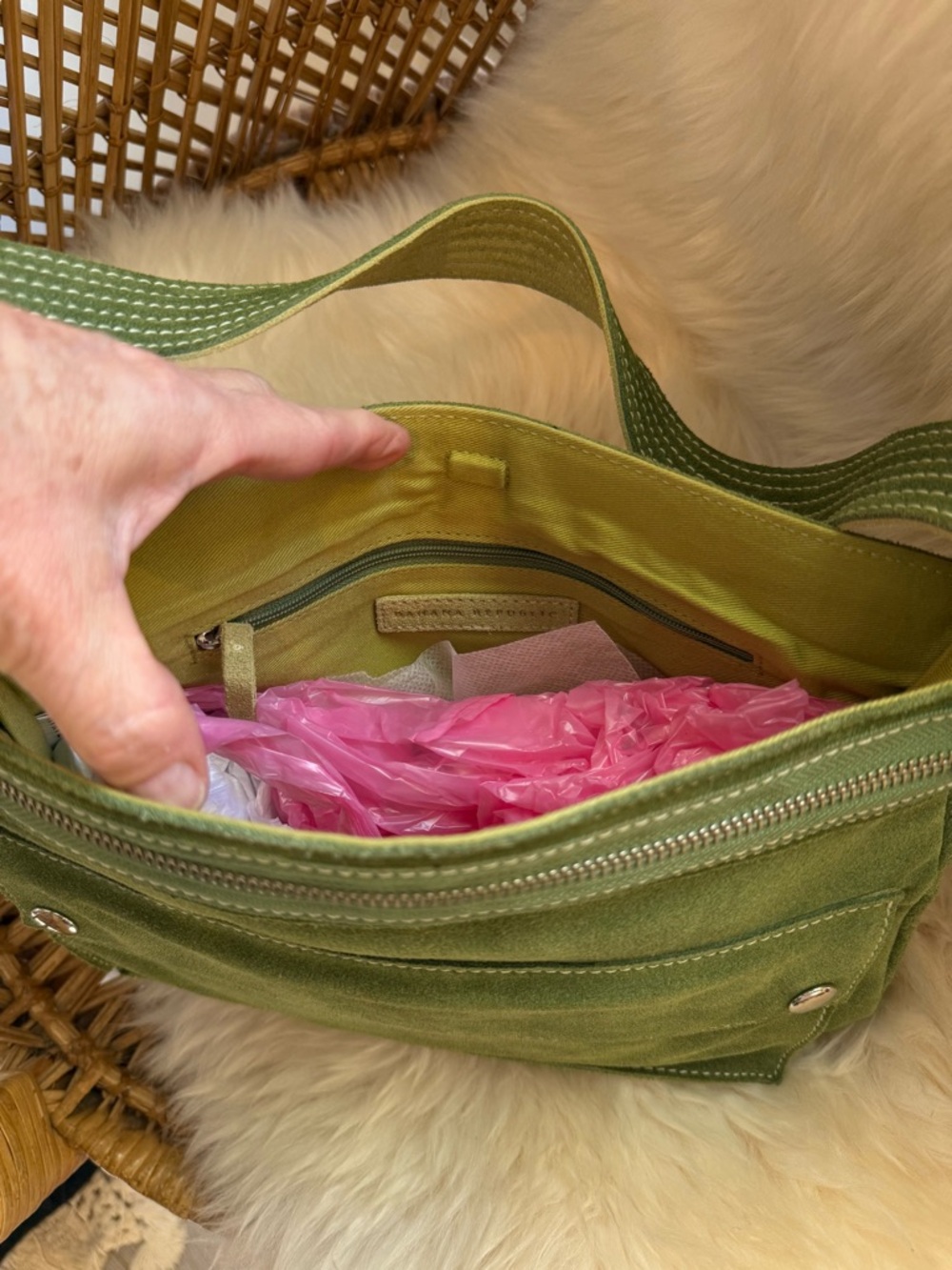 Banana Republic Olive Green Suede Shoulder Bag - Picture 15 of 15
